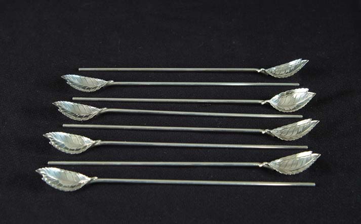 Appraisal: SET OF EIGHT TIFFANY STERLING STRAWS Marked Tiffany Co Sterling