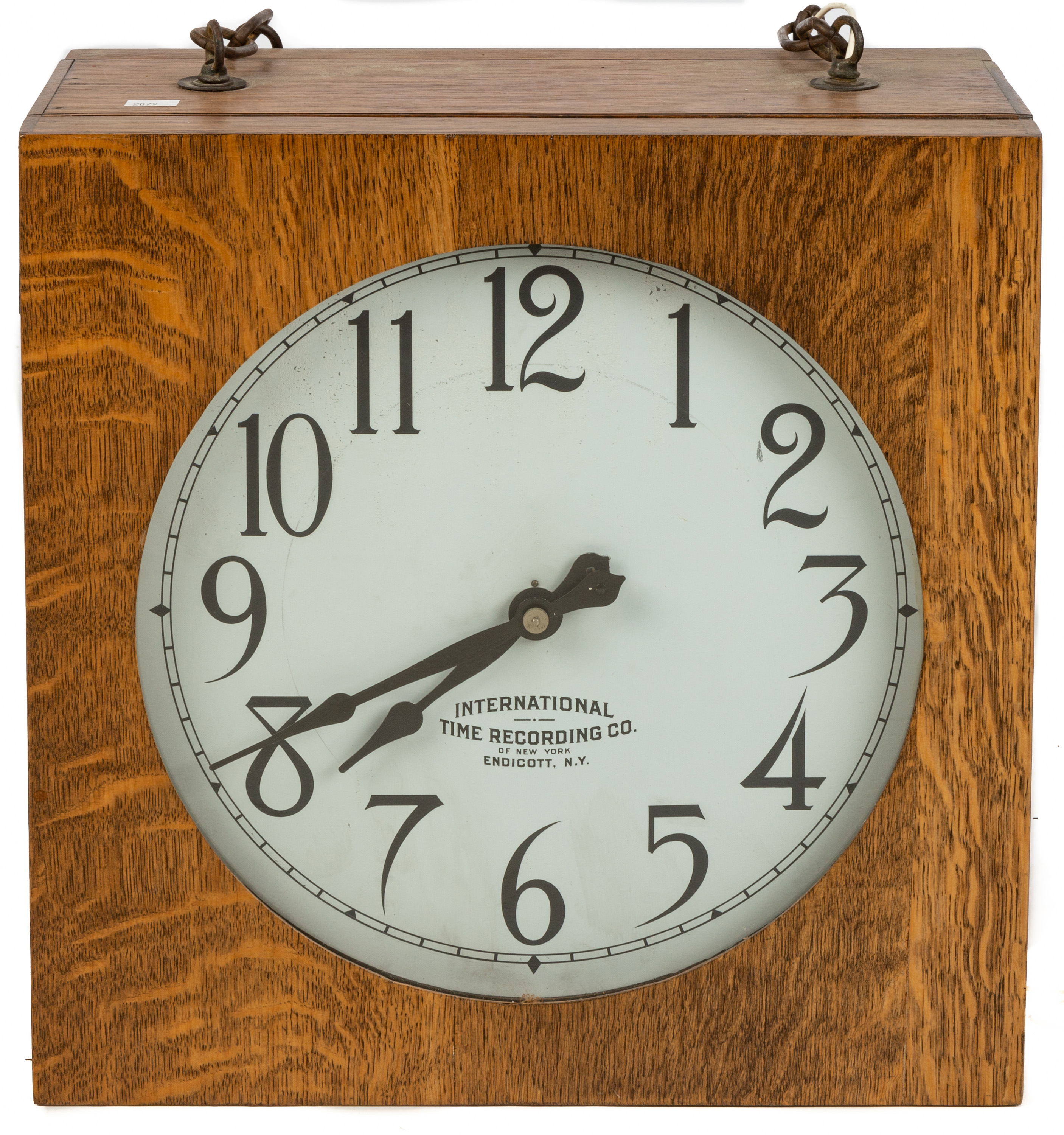 Appraisal: INTERNATIONAL TIME RECORDING CO CLOCK No -A Quarter sawn oak