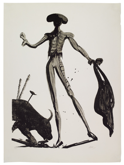 Appraisal: SALVADOR DAL Torero Noir Lithograph x mm x inches full