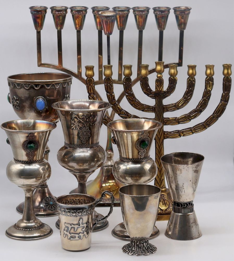 Appraisal: SILVER Assorted Judaica Silver Hollow Ware Includes a Hazoreim sterling