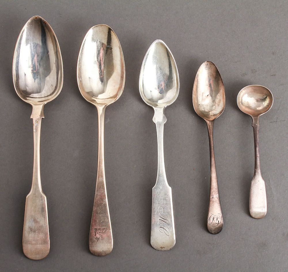 Appraisal: English Silver Spoons Group of Group of five sterling silver