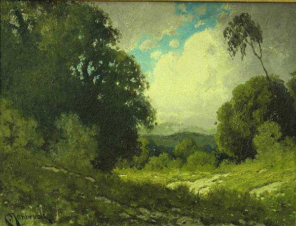 Appraisal: Carl Henrik Jonnevold American - A sunlit clearing with passing