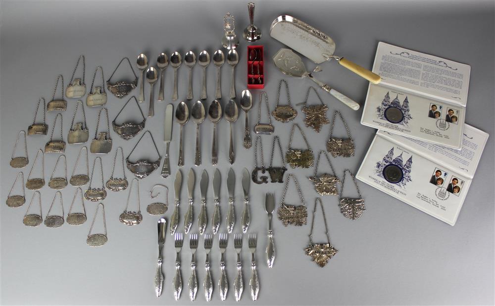 Appraisal: GROUP OF MISCELLANEOUS SILVER AND SILVERPLATED ITEMS including various silver