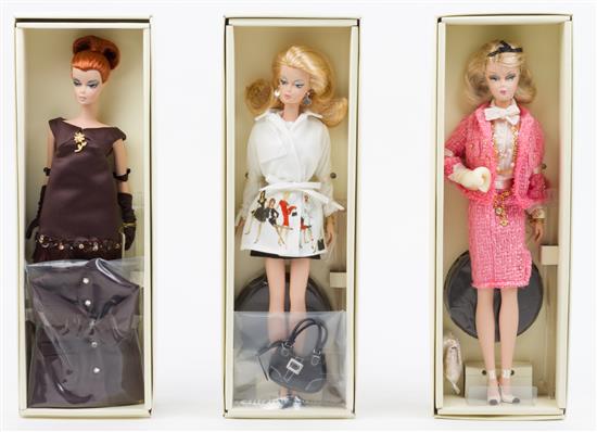 Appraisal: Sale Lot Three Robert Best Silkstone Fashion Model Barbies model