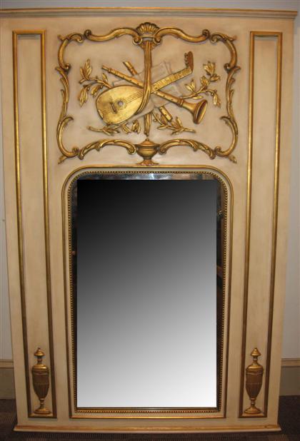 Appraisal: French-style wall mirror th century looking glass set in painted