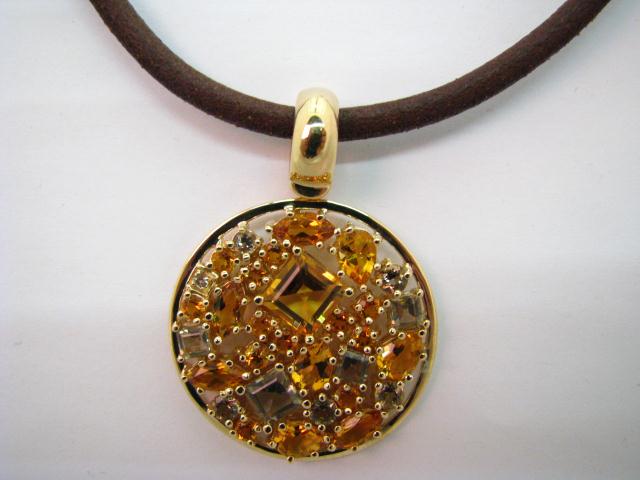 Appraisal: K Yellow Gold Citrine Topaz Pendant in custom made free