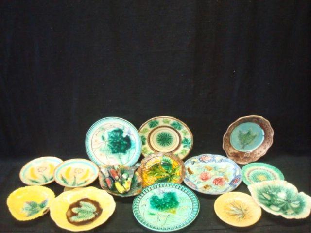 Appraisal: Lot of Assorted Majolica Plates From a New Rochelle estate