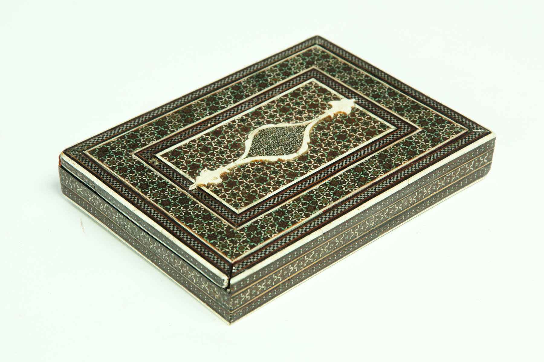 Appraisal: INLAID BOX Middle Eastern or Indian th century Wooden box