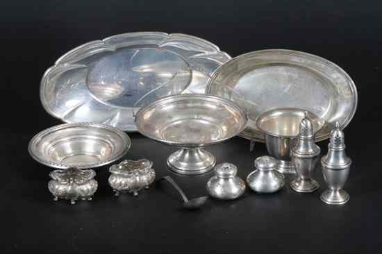 Appraisal: COLLECTION STERLING SILVER HOLLOWWARE Including Gorham bread tray Manchester Silver