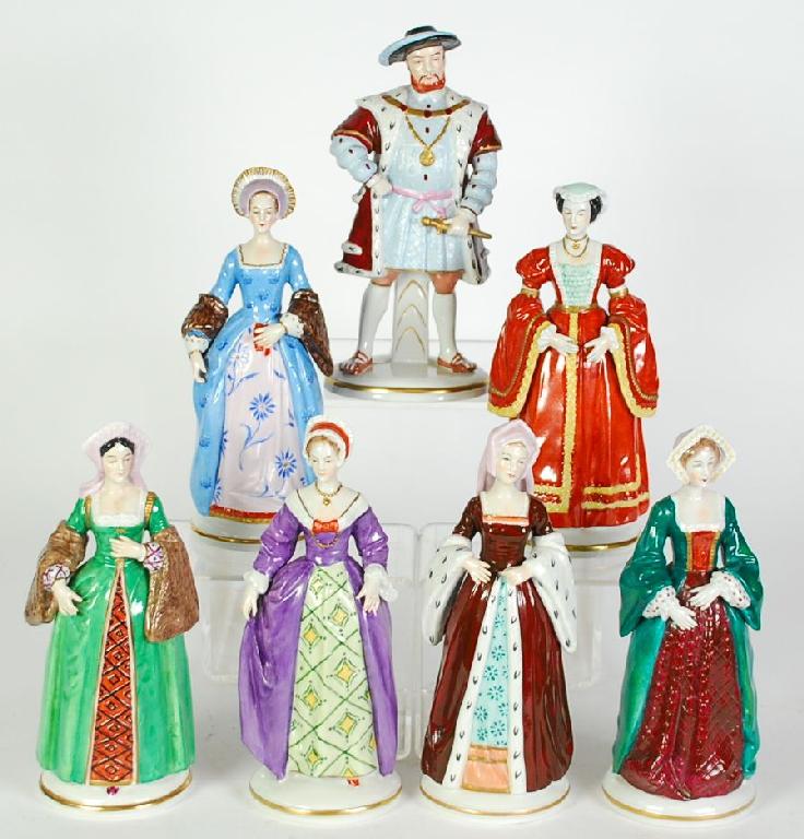 Appraisal: SET OF SITZENDORF PORCELAIN FIGURES OF KING HENRY VIII AND