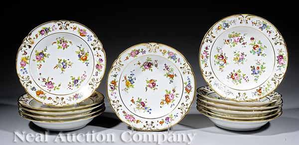 Appraisal: A Rare Associated Set of Twelve Jacob Petit Paris Porcelain