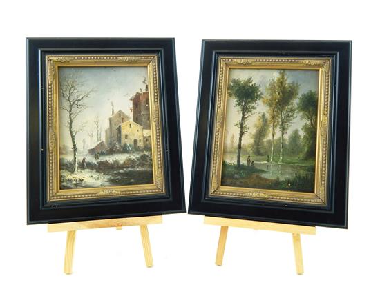 Appraisal: Horace Lecoq de Boisbaudran French - pair diminutive oil on