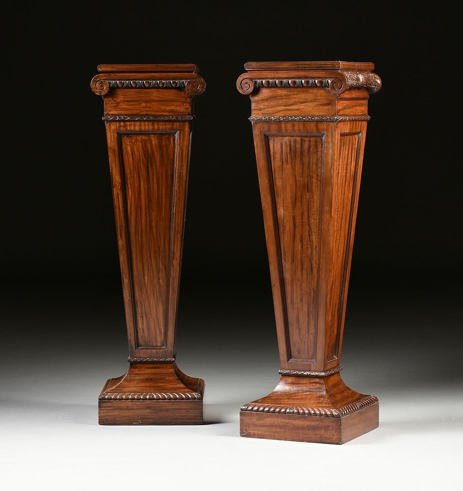 Appraisal: A PAIR OF GEORGE III STYLE CARVED MAHOGANY AND FAUX