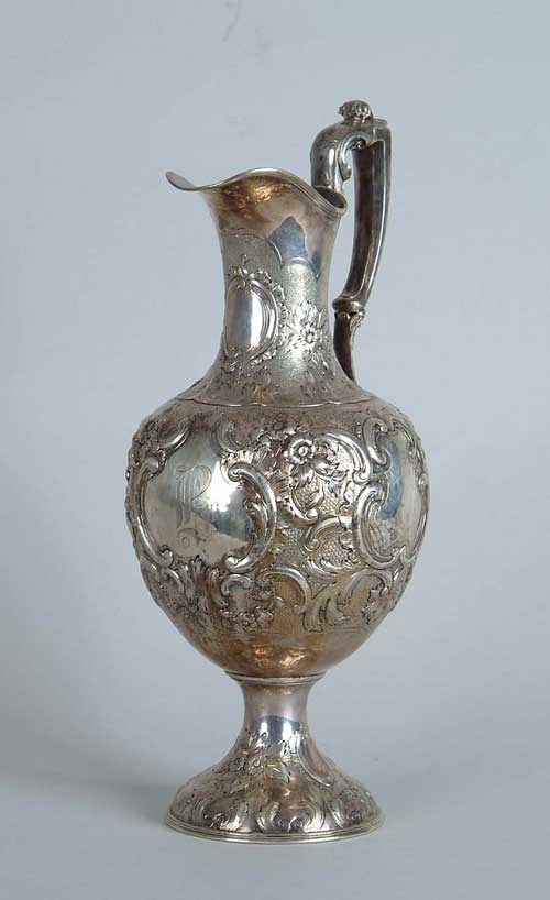 Appraisal: FINE AMERICAN COIN SILVER LARGE FANCY EWER BY ROBERT RAIT