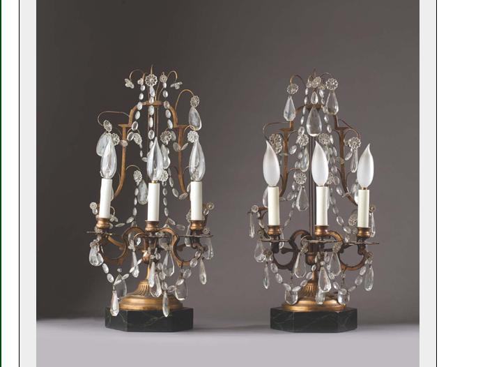 Appraisal: PAIR OF LOUIS XVI STYLE GILT-METAL TWO-LIGHT BRAS DE LUMIERE