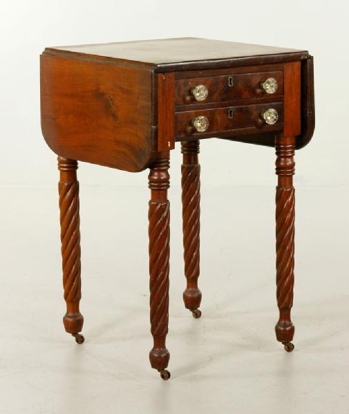 Appraisal: - Federal Mahogany Stand Federal stand mahogany two drawer h