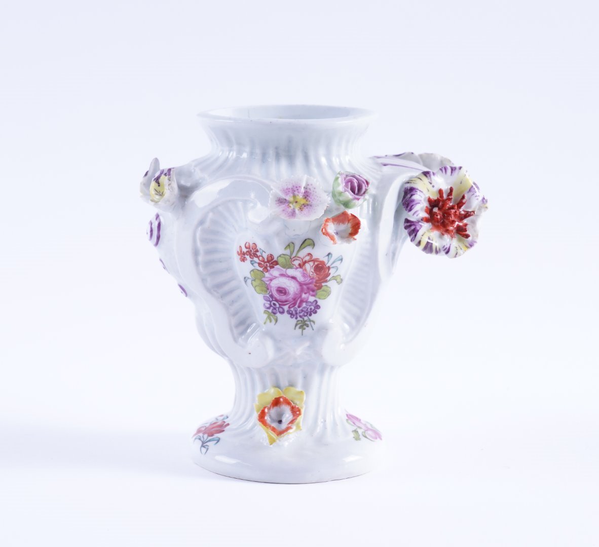 Appraisal: A LONGTON HALL VASE Circa - Of rococo form moulded