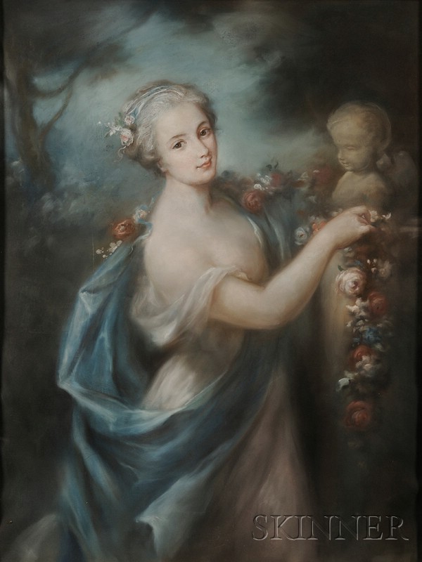 Appraisal: Attributed to Rosalba Carriera Italian - A Woman Offering a