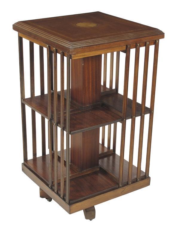 Appraisal: A mahogany revolving bookcase