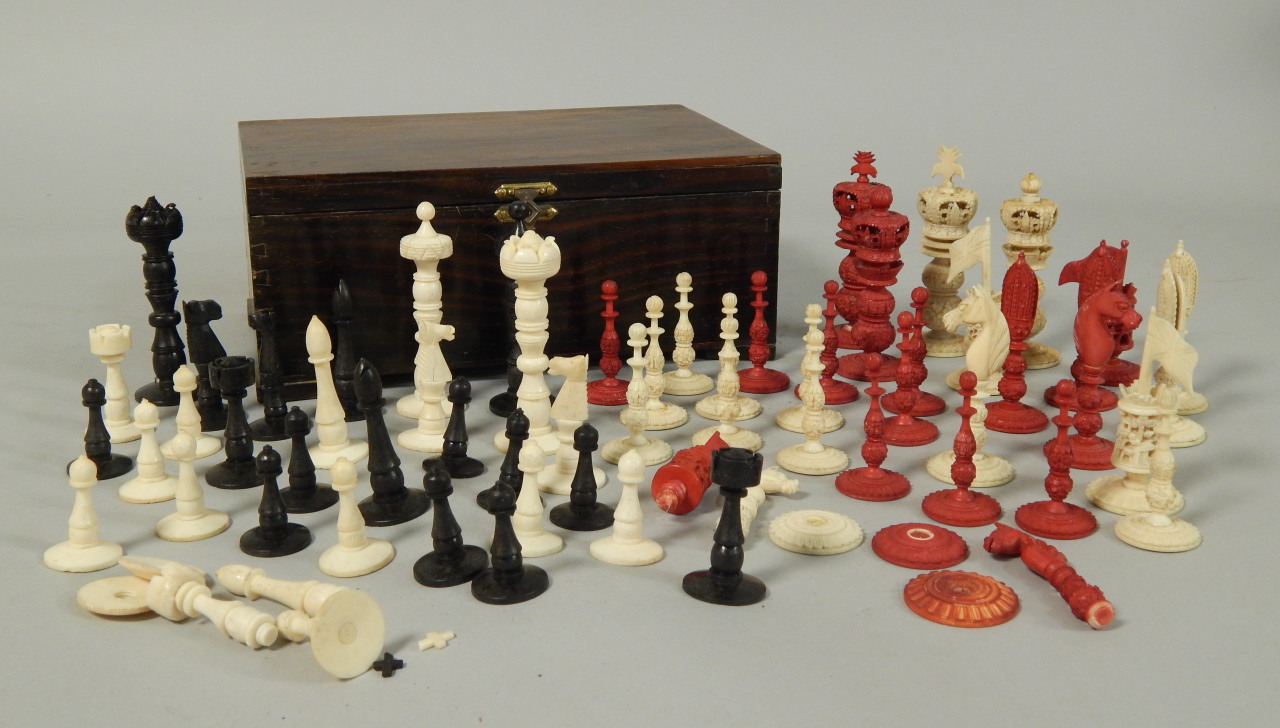 Appraisal: Various part chess sets to include a late thC Indian