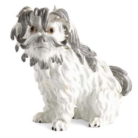 Appraisal: A th century Meissen model of a Bolognese terrier seated