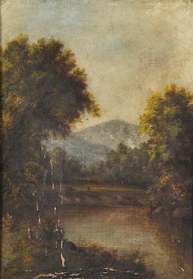 Appraisal: Unknown Artist American School th Century Hudson River-style landscape Oil