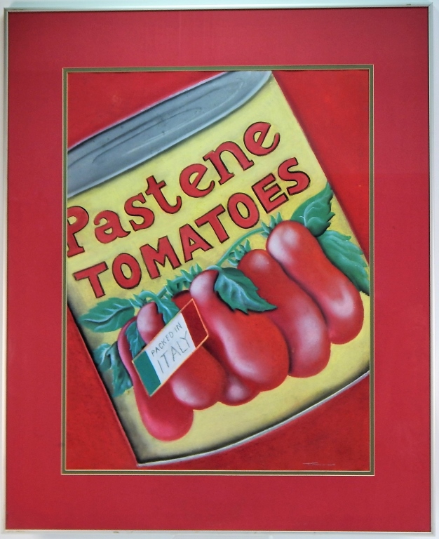 Appraisal: MODERN TOMATO CAN STILL LIFE PASTEL DRAWING United States ModernDepicts