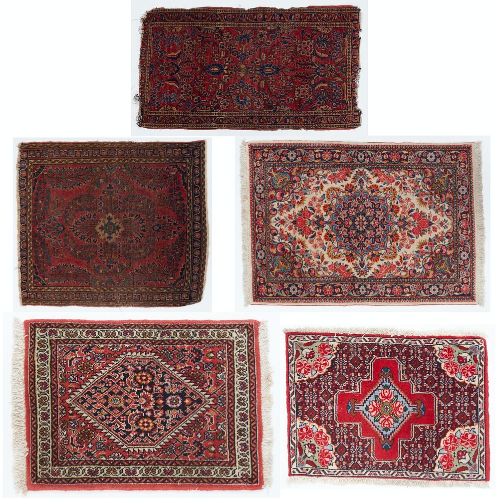 Appraisal: Grp Fine Oriental Rugs Carpets Textiles Group of five fine