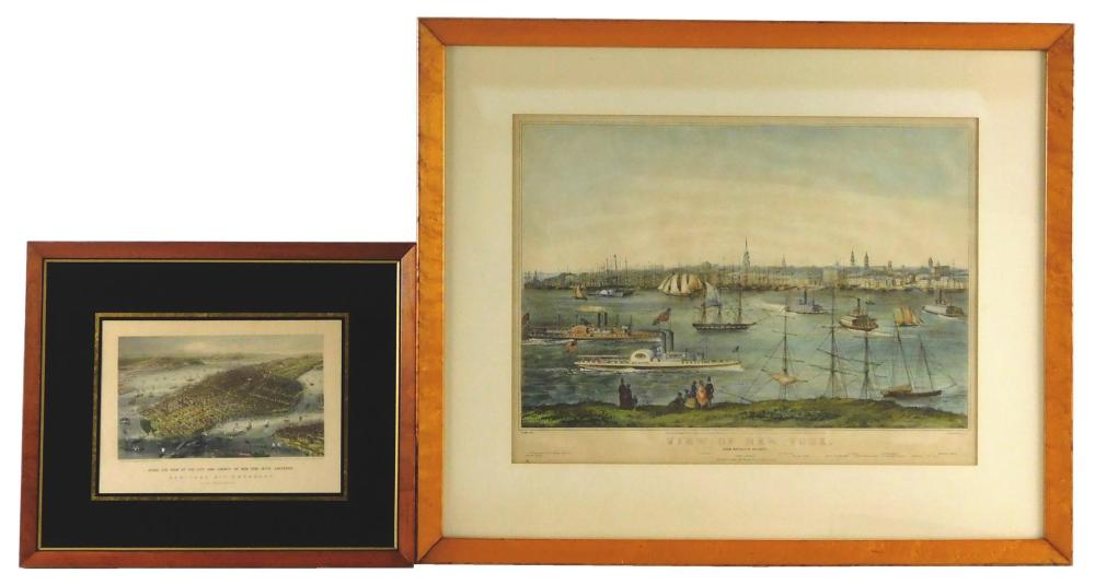 Appraisal: Two color prints depicting th C New York the first