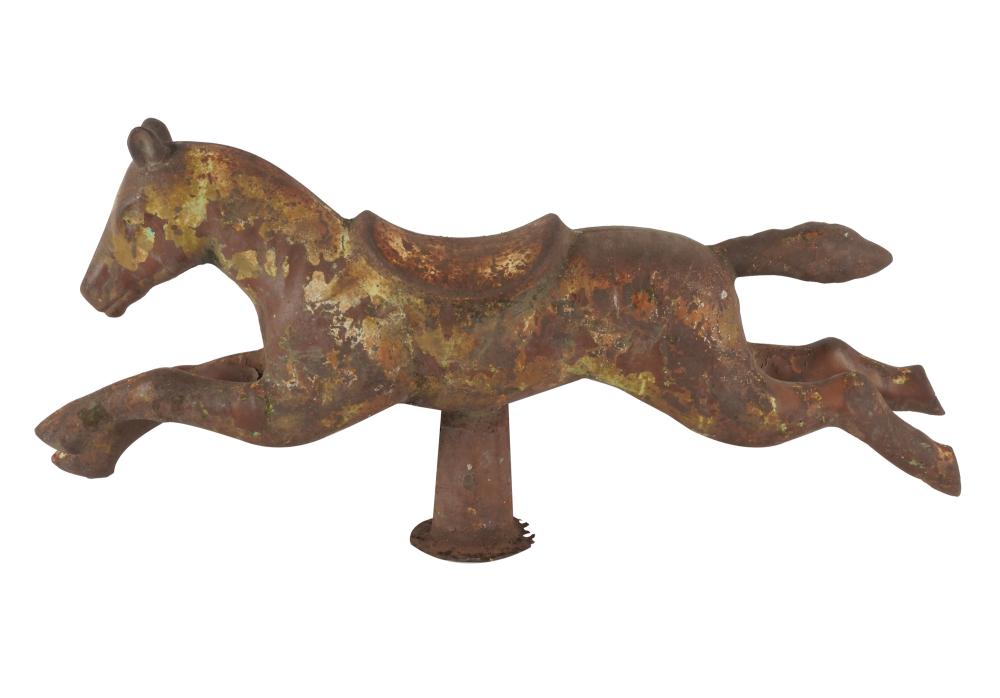 Appraisal: PAINTED IRON HORSE ORNAMENTCondition oxidation and rust throughout Provenance The