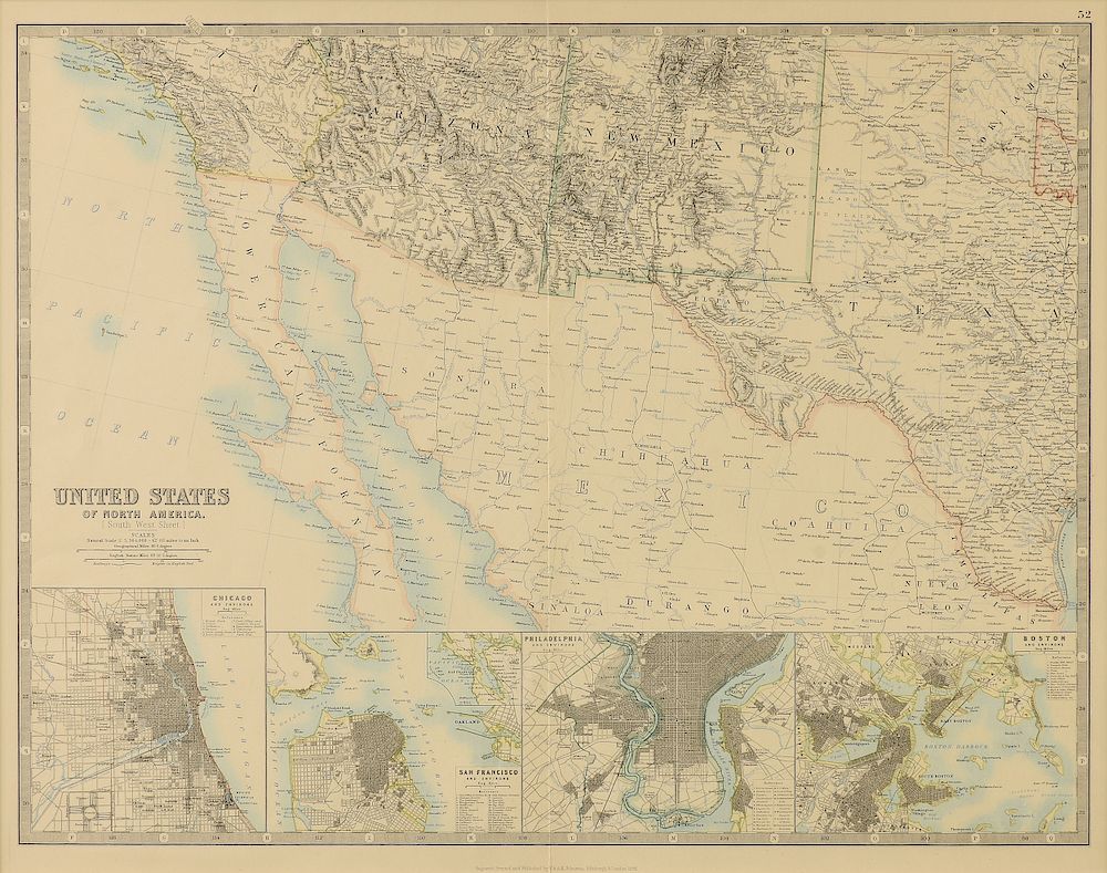 Appraisal: AN ANTIQUE MAP United States of North America Southwest Sheet