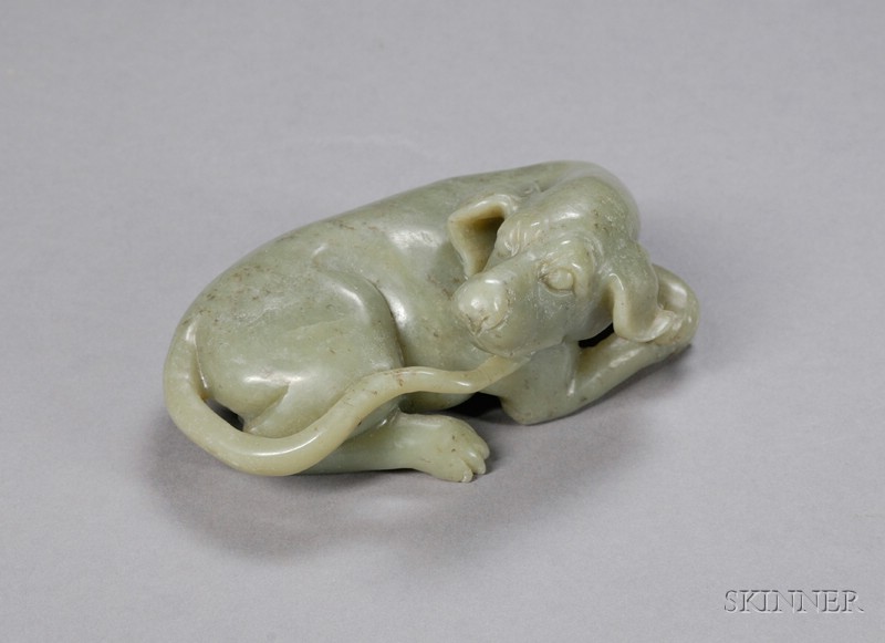 Appraisal: Jade Dog dark celadon green color lg in