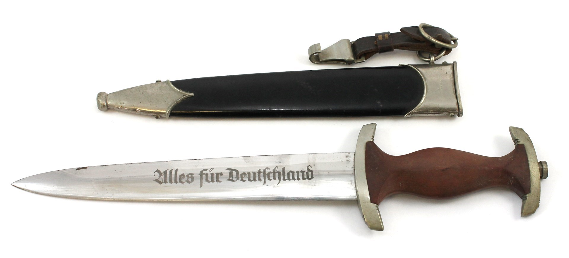 Appraisal: A German S A dagger with polished steel double edged