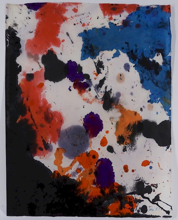 Appraisal: Taro Yamamoto Abstract Expressionist WC Painting Massachusetts New York -