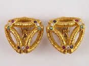 Appraisal: Boucheron A pair of French hallmarked carat gold ruby sapphire