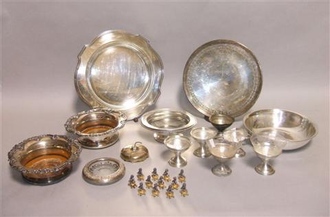 Appraisal: GROUP OF AMERICAN SILVER PLATE Including a Poole salver no