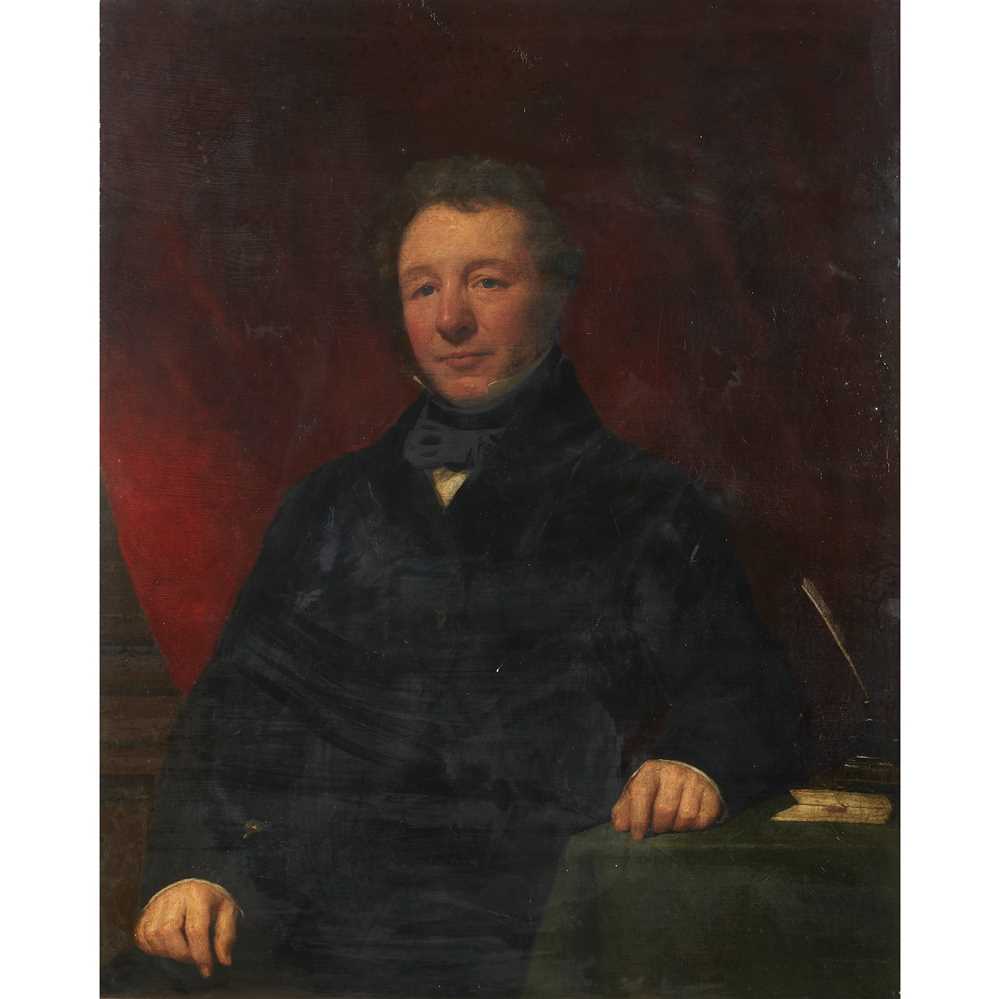 Appraisal: TH CENTURY SCOTTISH SCHOOL HALF LENGTH PORTRAIT OF JOHN GEORGE