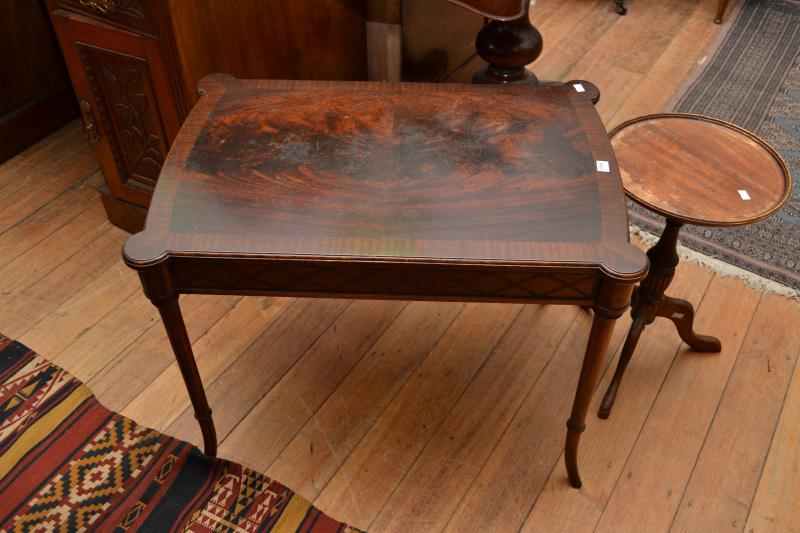 Appraisal: A GEORGIAN STYLE COFFEE TABLE AND A WINE TABLE A