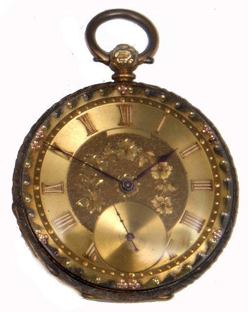 Appraisal: An carat gold pocket watch with Swiss movement the gilt