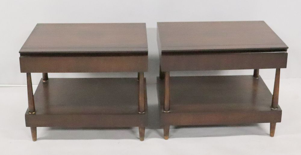 Appraisal: Midcentury Pair Of John Stuart Drawer End Tables From a