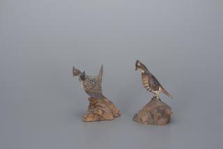 Appraisal: Two Miniature Ruffed Grouse Russ E Burr Two Miniature Ruffed