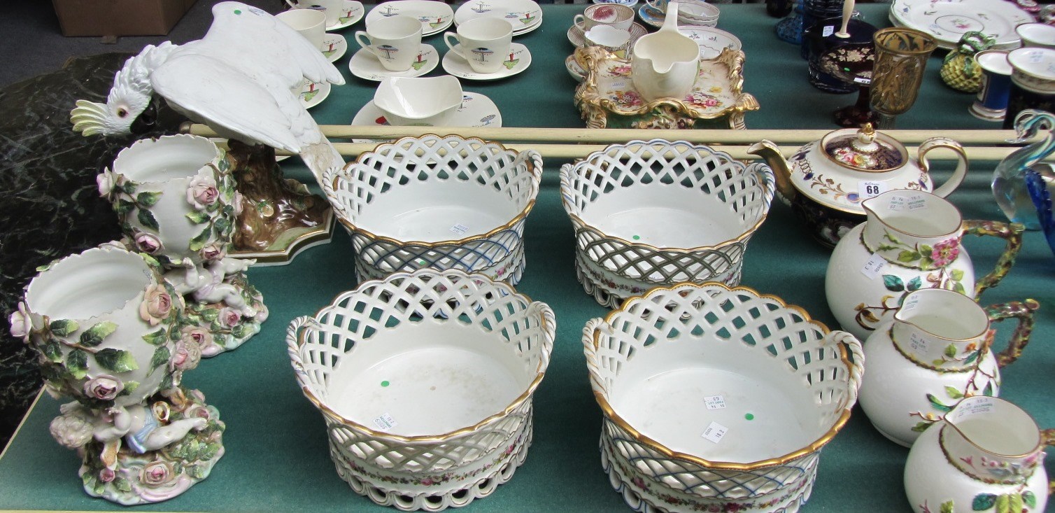 Appraisal: A quantity of ceramics including four modern two handled baskets