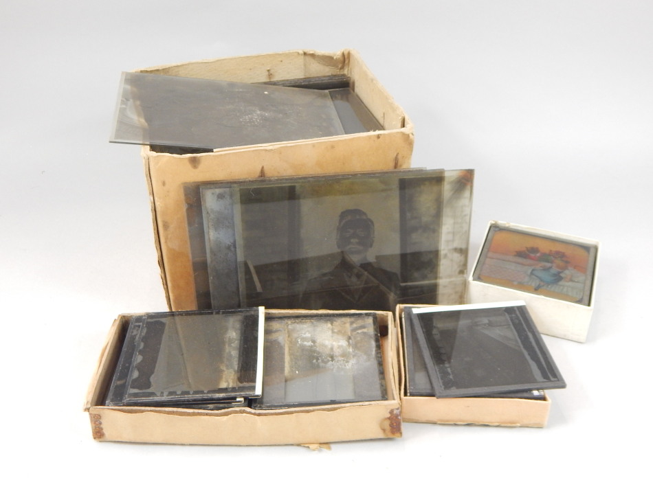 Appraisal: A quantity of photographic lantern slides photographic plates etc to