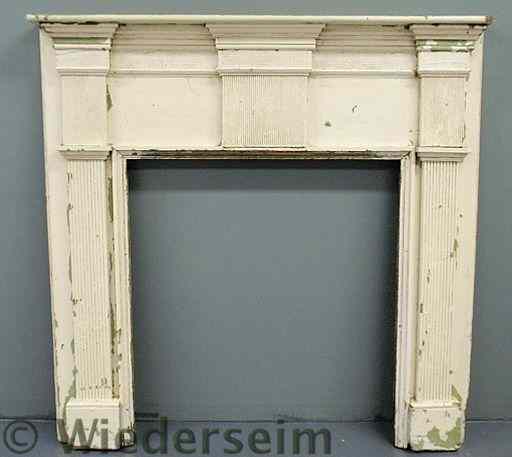 Appraisal: Fine Federal mantelpiece c with dentil and matchstick carved detailing