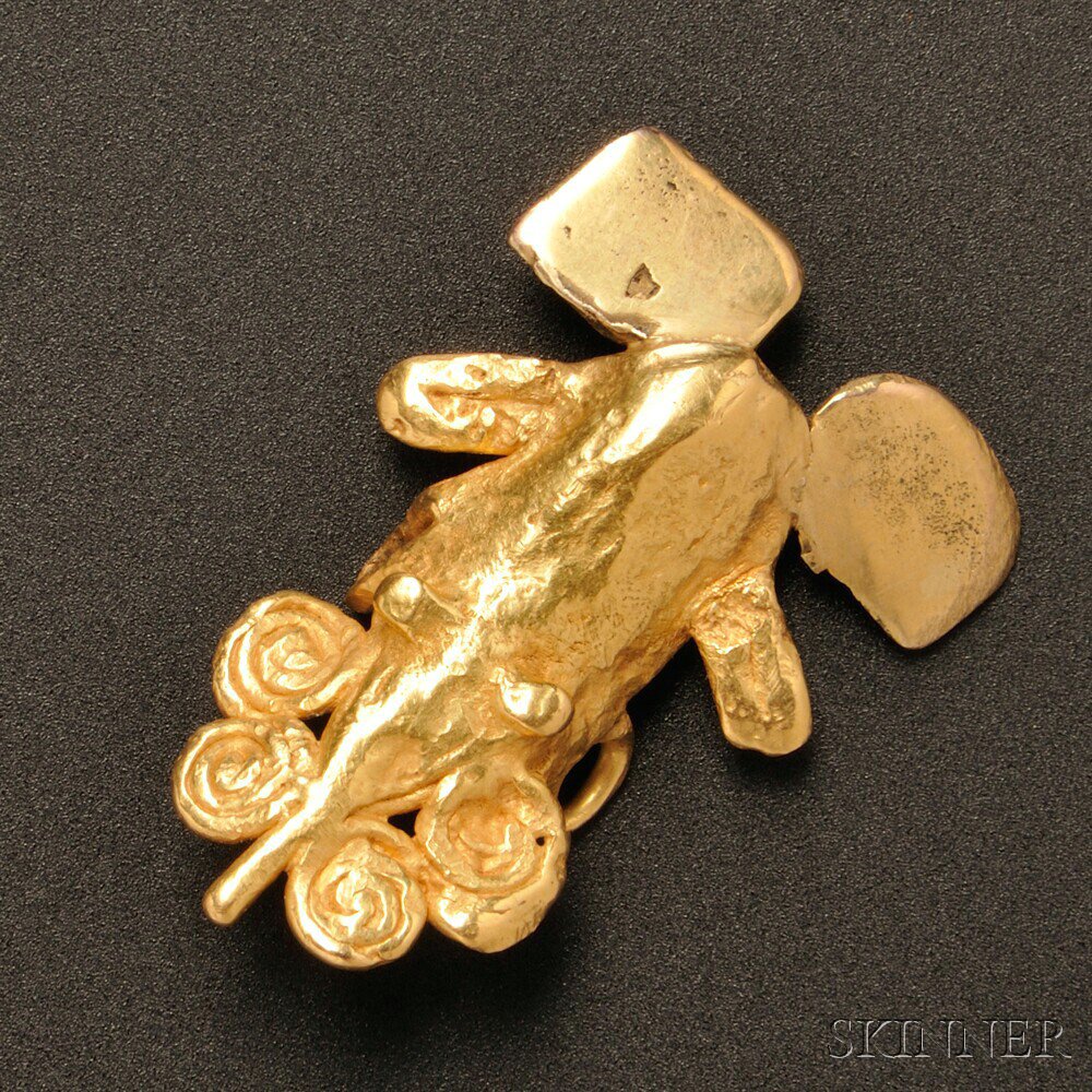 Appraisal: Central American Gold Frog Pendant Veraguas or Diquis c -