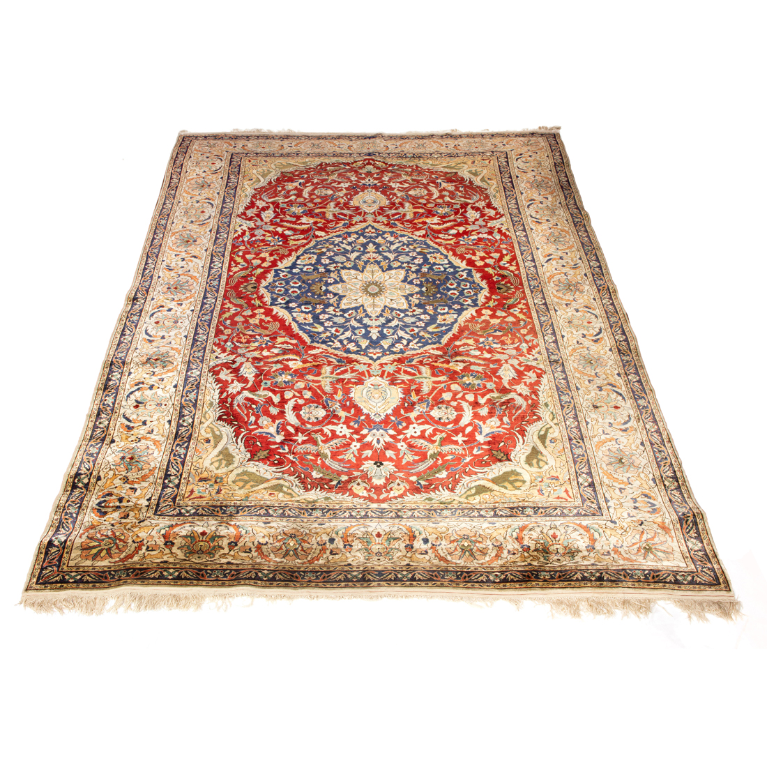 Appraisal: PERSIAN NAIN PART SILK CARPET Persian Nain part silk carpet