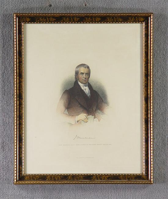 Appraisal: Steel Engraving of John Marshall Chief Justice of the US