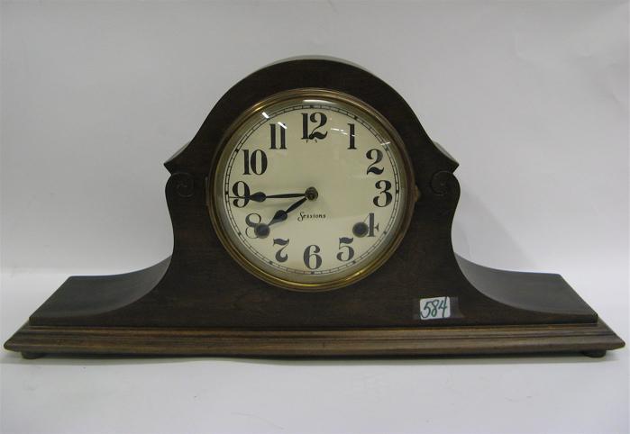 Appraisal: AMERICAN WOOD CASED MANTLE CLOCK by Sessions time and strike