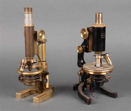 Appraisal: Bausch Lomb brass microscope in a fitted cherrywood case and