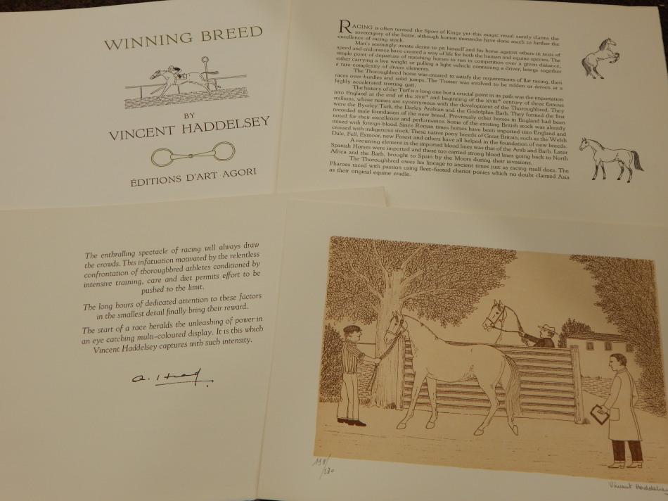 Appraisal: Vincent Haddelsey - Winning Breed artist signed edition numbered